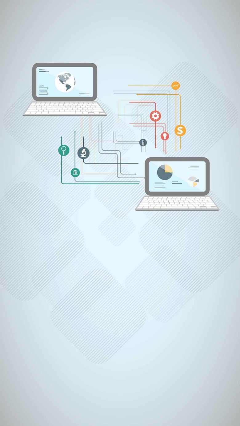 簡(jiǎn)約與科技的交融 探索灰色扁平化筆記本電腦信息圖表H5設(shè)計(jì)